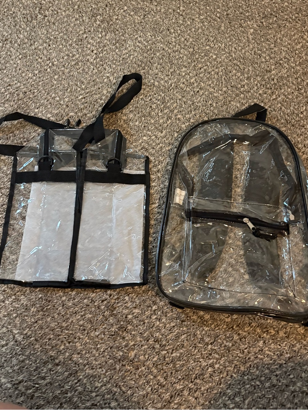 NWOT NEW set of 2 stadium clear backpack and shoulder bag